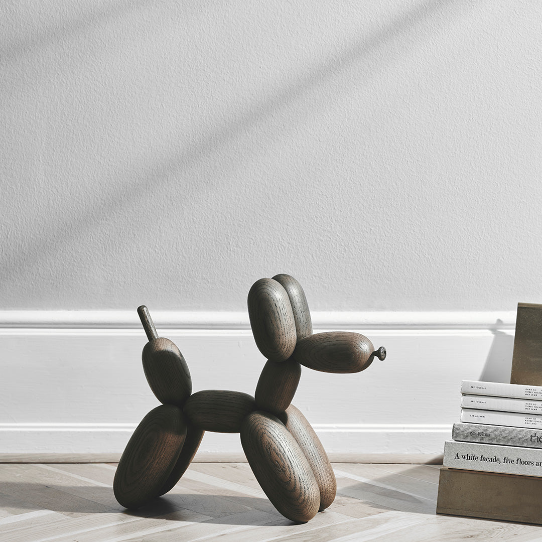 Large Smoke Stained Oak Balloon Dog