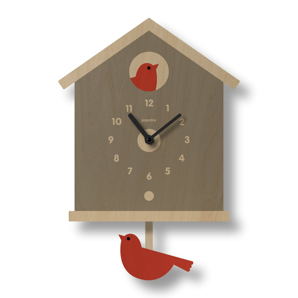Birdhouse Pendulum Clock Gray
