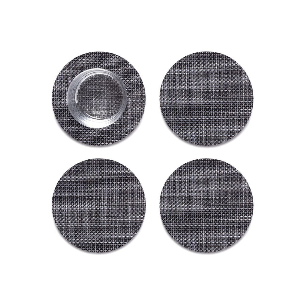 Chilewich Basketweave Cool Grey Coasters: Set of 4