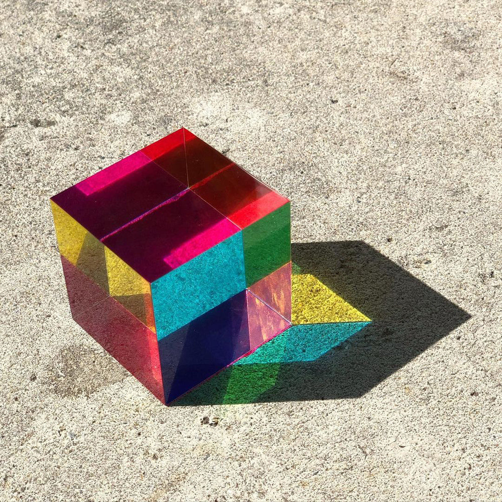 Cube on cement.