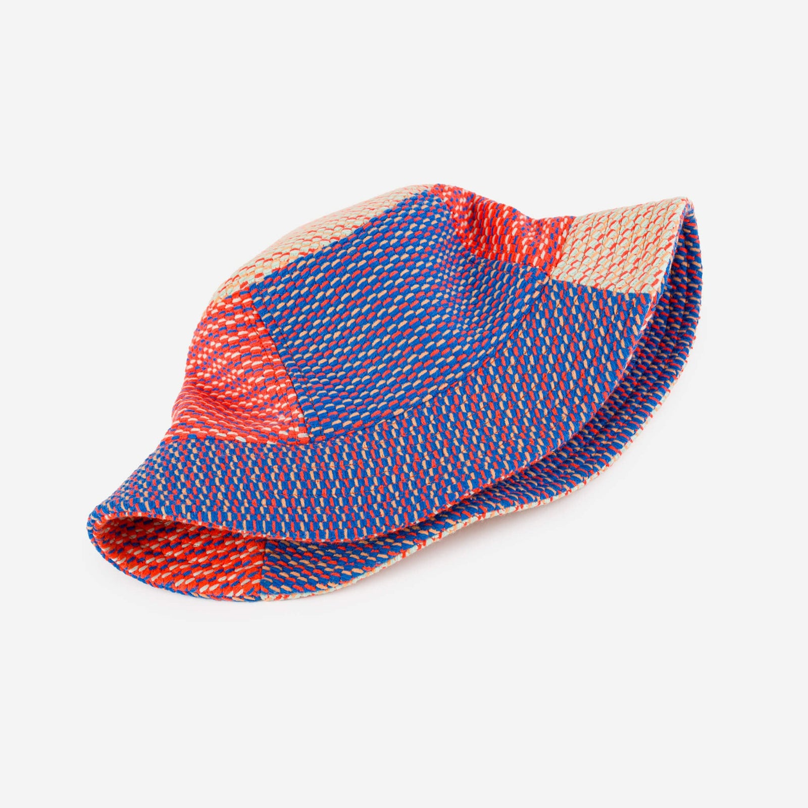 Dashes Bucket Hat: Poppy + Cobalt - SFMOMA Museum Store