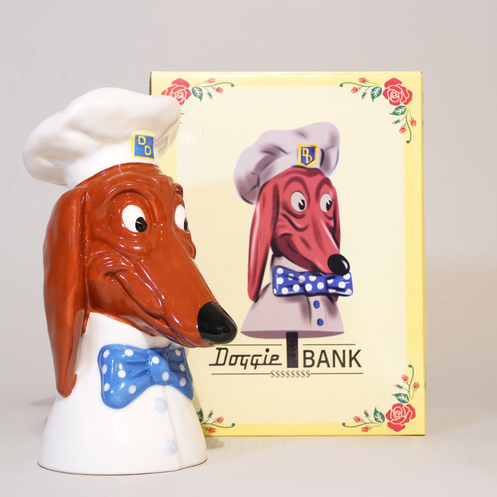 Doggie Diner Doggie Bank with packaging.