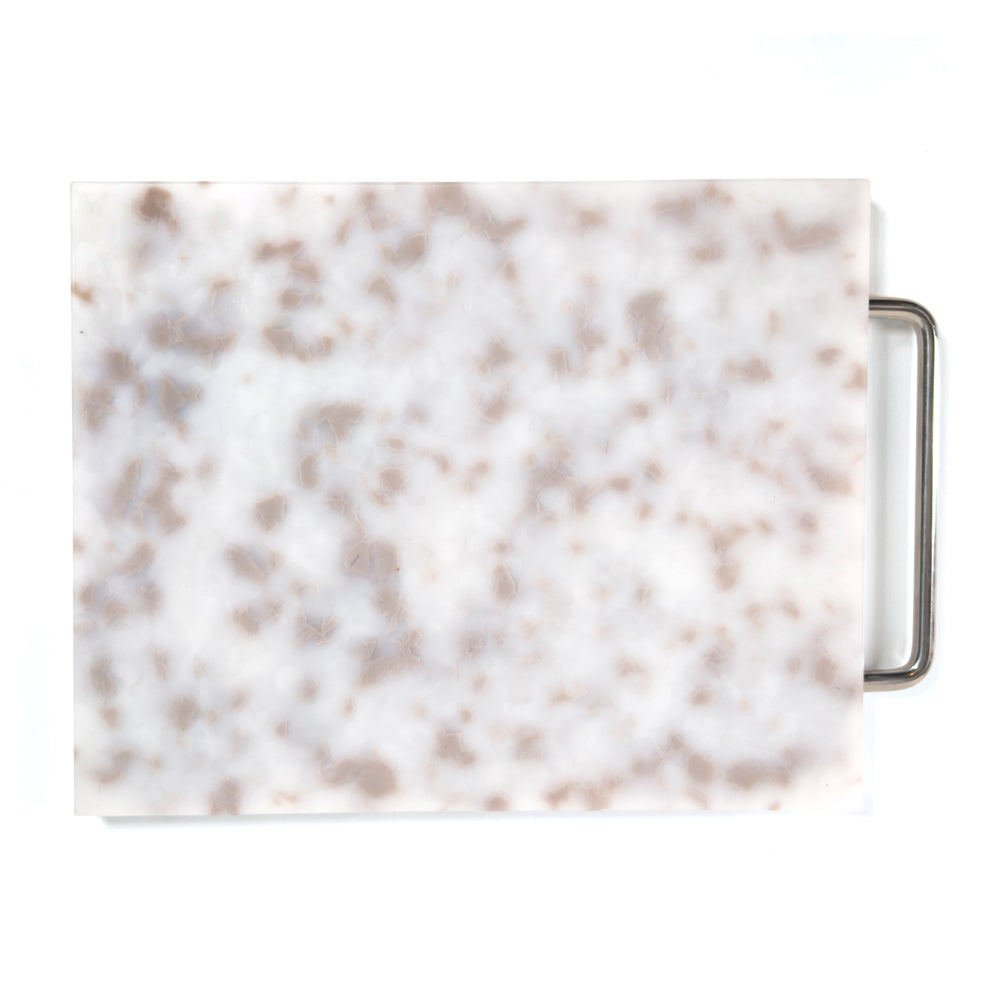 Marble-patterned board on a white background