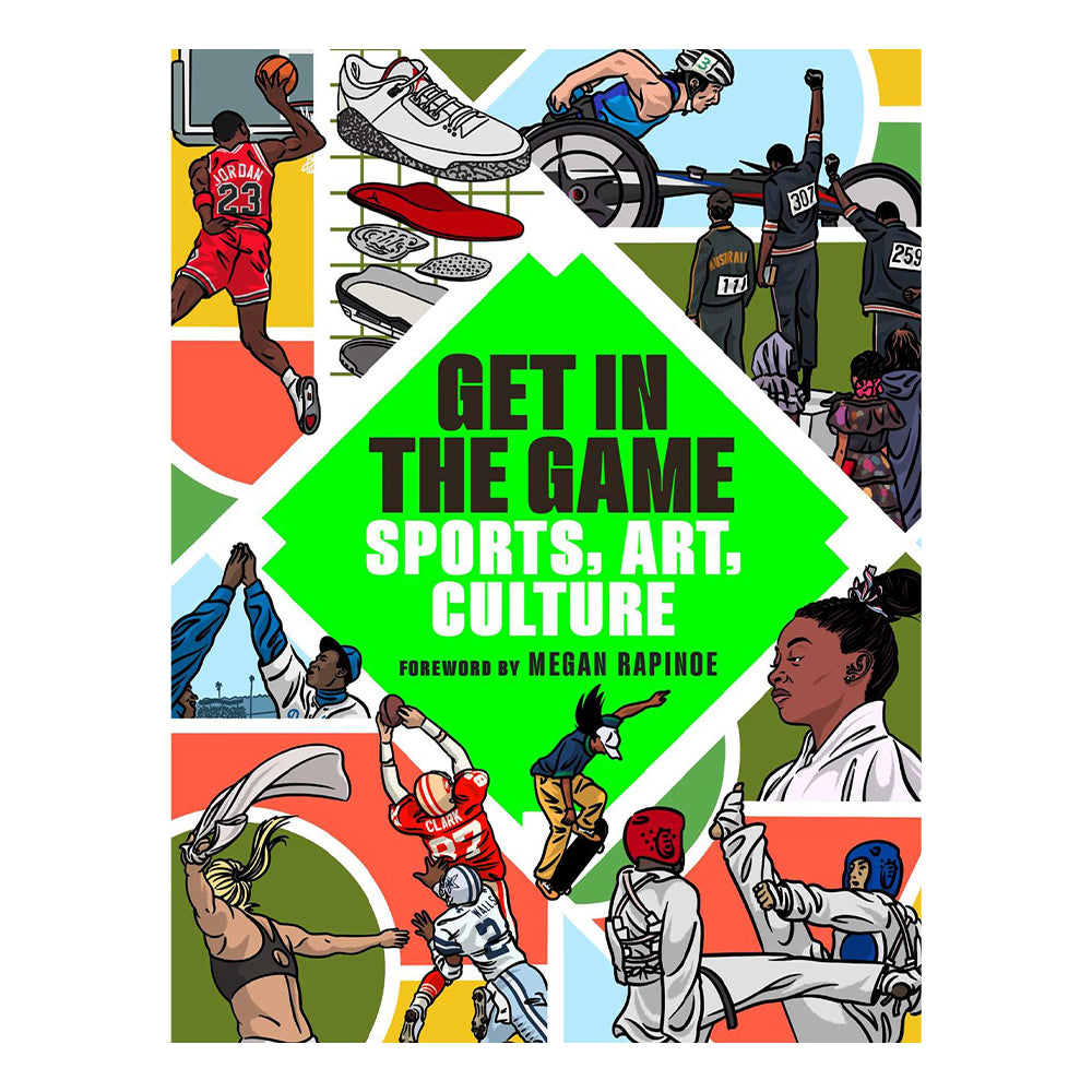 &#39;Get in the Game: Sports, Art, Culture&#39; book cover.