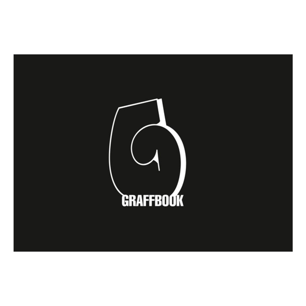 Black notebook with 'Graffbook' logo on a white background