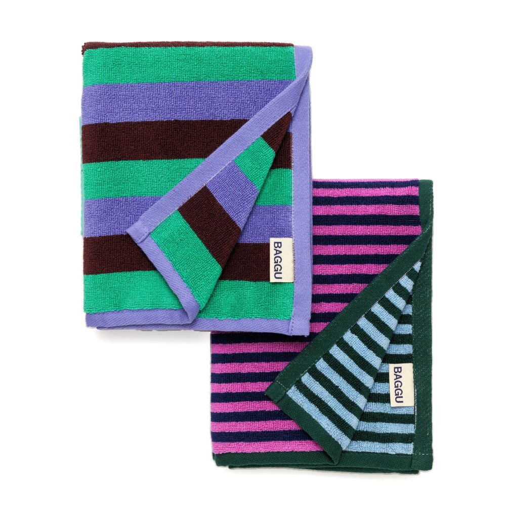 Hand Towel Set of 2: Vacation Stripe Mix