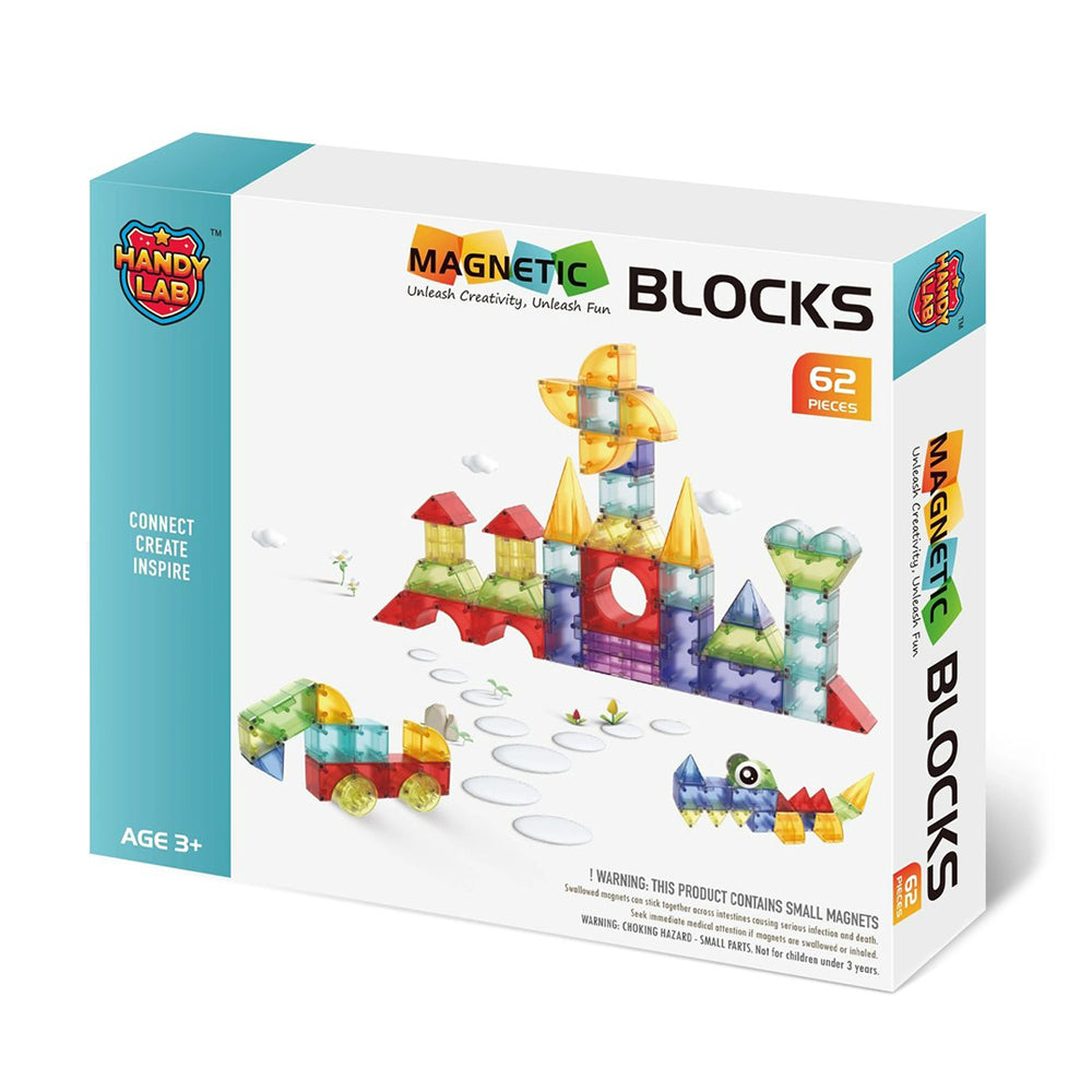 Magnetic Blocks 62 Piece Set - front view.