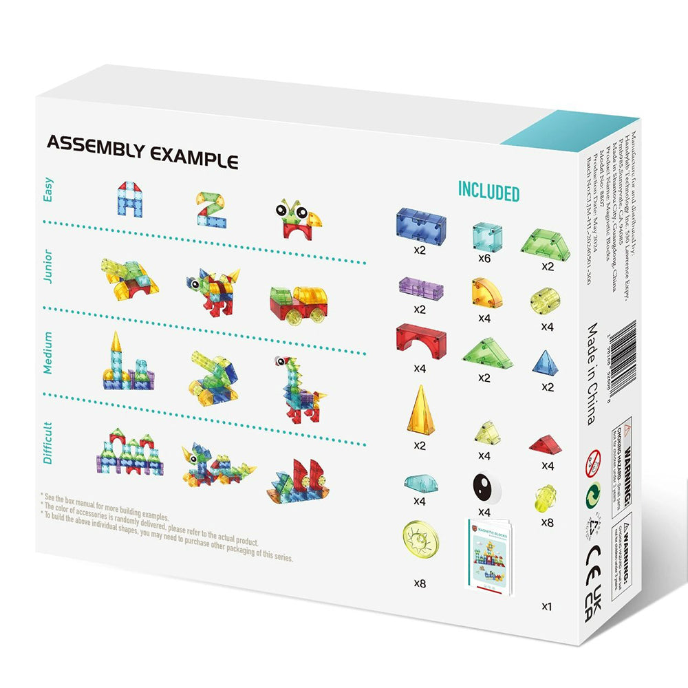 Magnetic Blocks 62 Piece Set - front view.