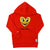 Orange Keith Haring Yellow Heart Kids Hoodie - front view