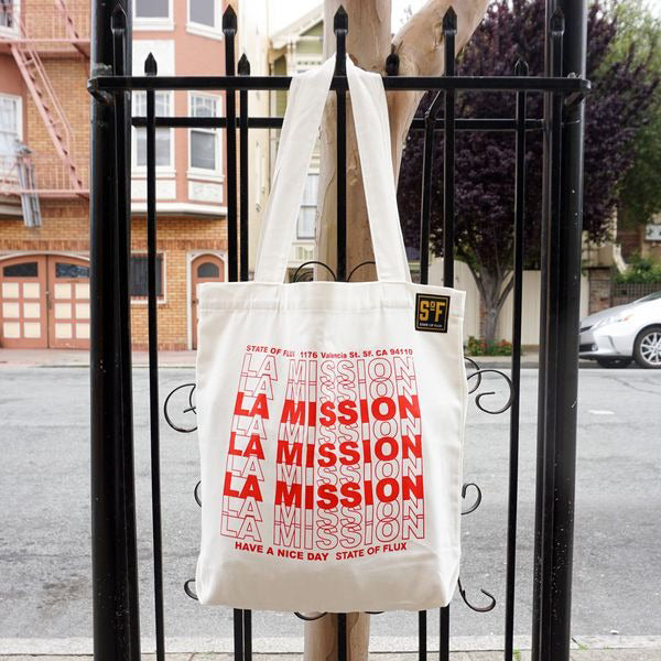 Lifestyle image of La Mission tote.