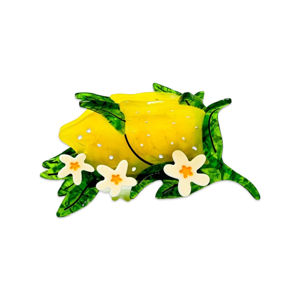 Lemon and Flowers Hair Claw