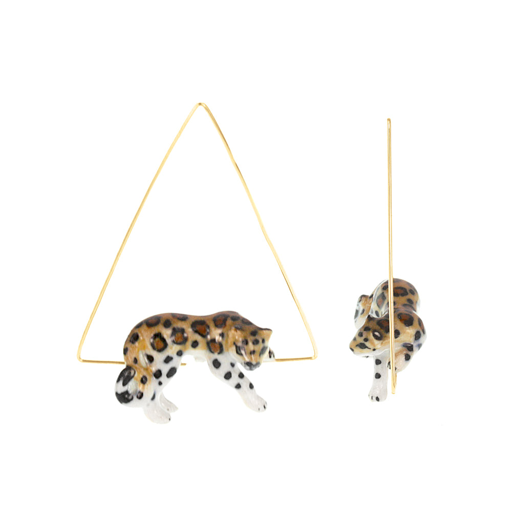 Leopard Triangle Earrings