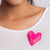 Faceted Heart Brooch: Hot Pink