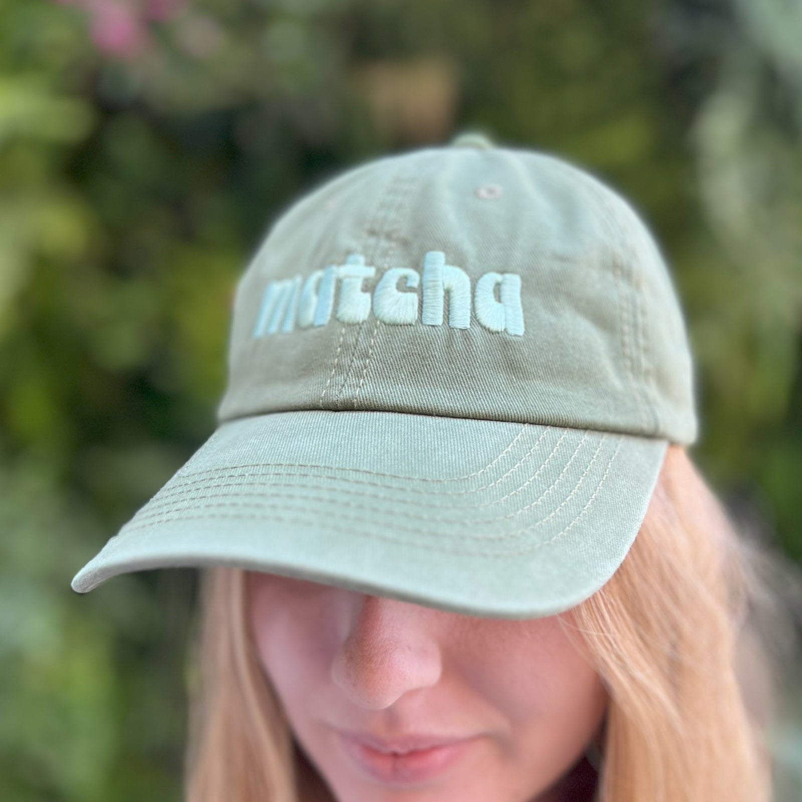 Matcha Baseball Cap front view