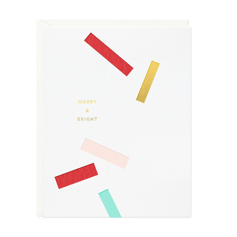 Merry and Bright Confetti Holiday Card