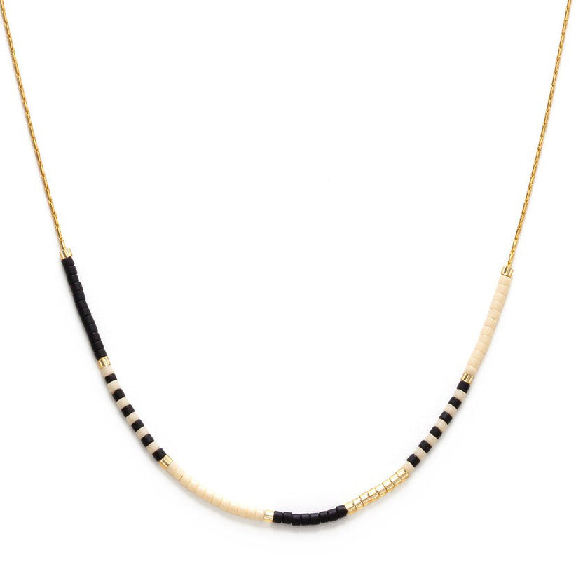 Brown & Black Beaded Wood Necklace | Claire's US