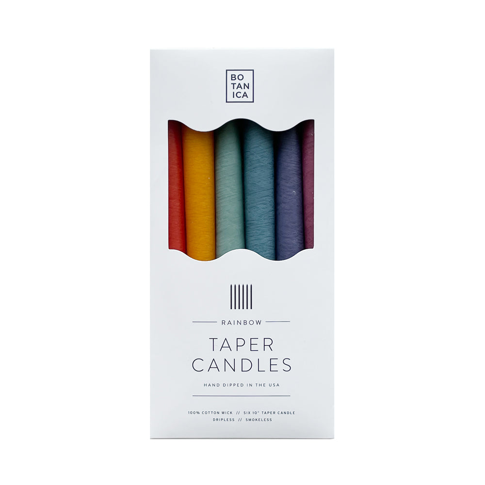 Rainbow Taper Candles Set of 6