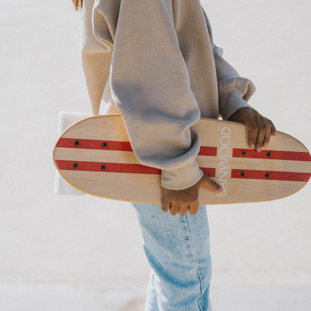 Kid with skateboard.