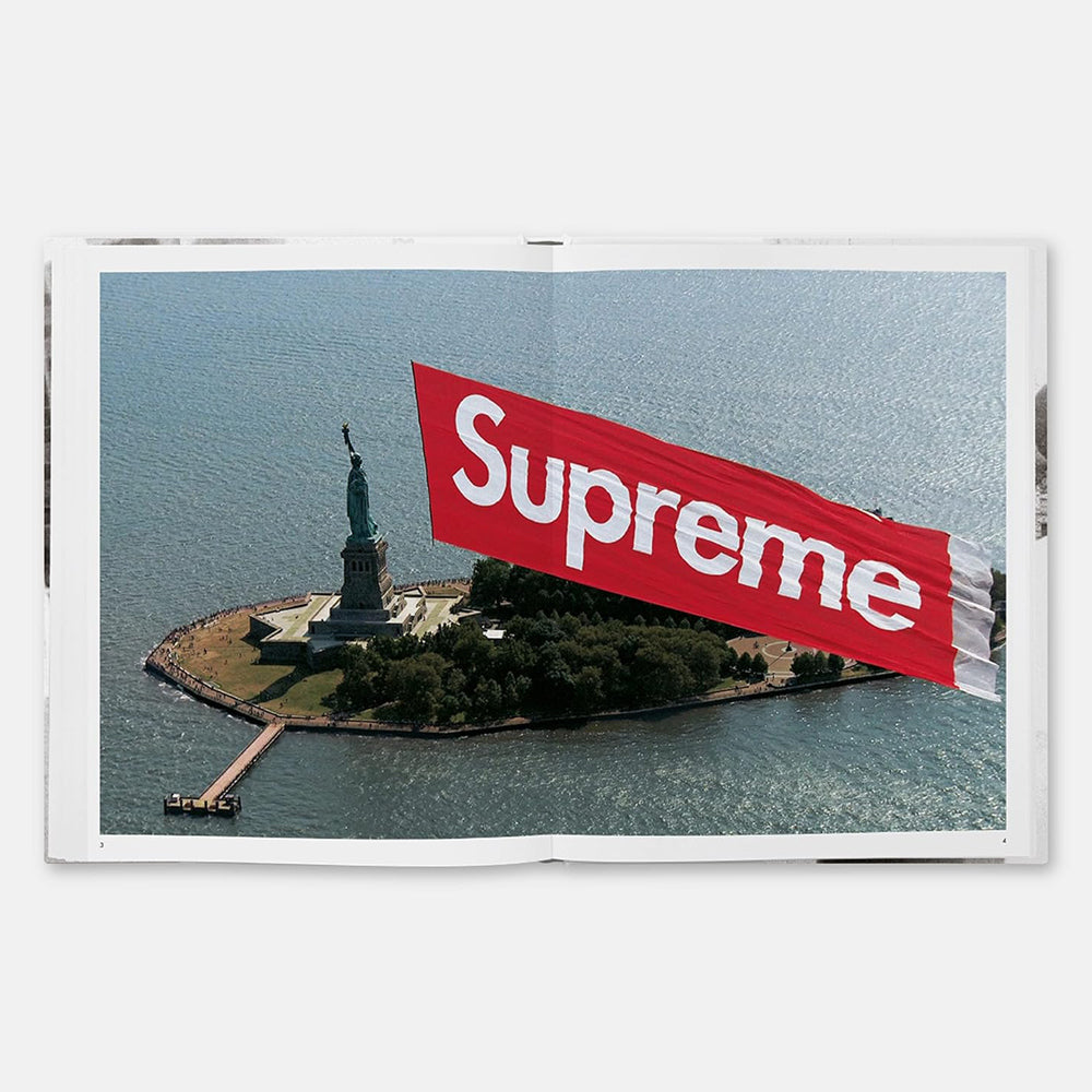 Statue of Liberty with a large 'Supreme' logo overlay