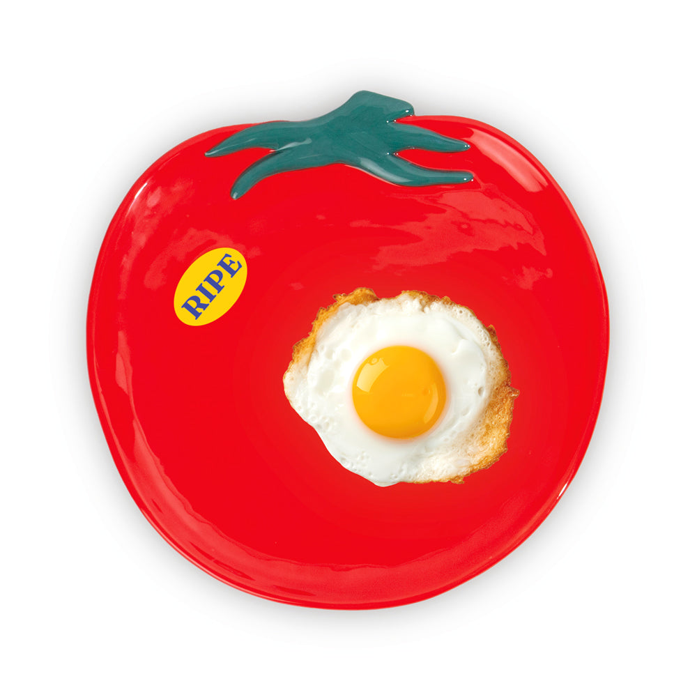 Tomato Plate Ceramic with egg.