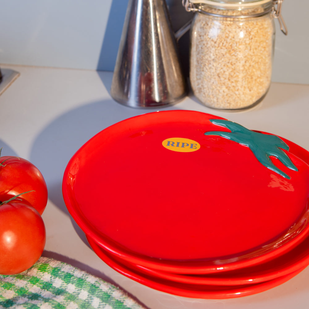 Stack of plates.