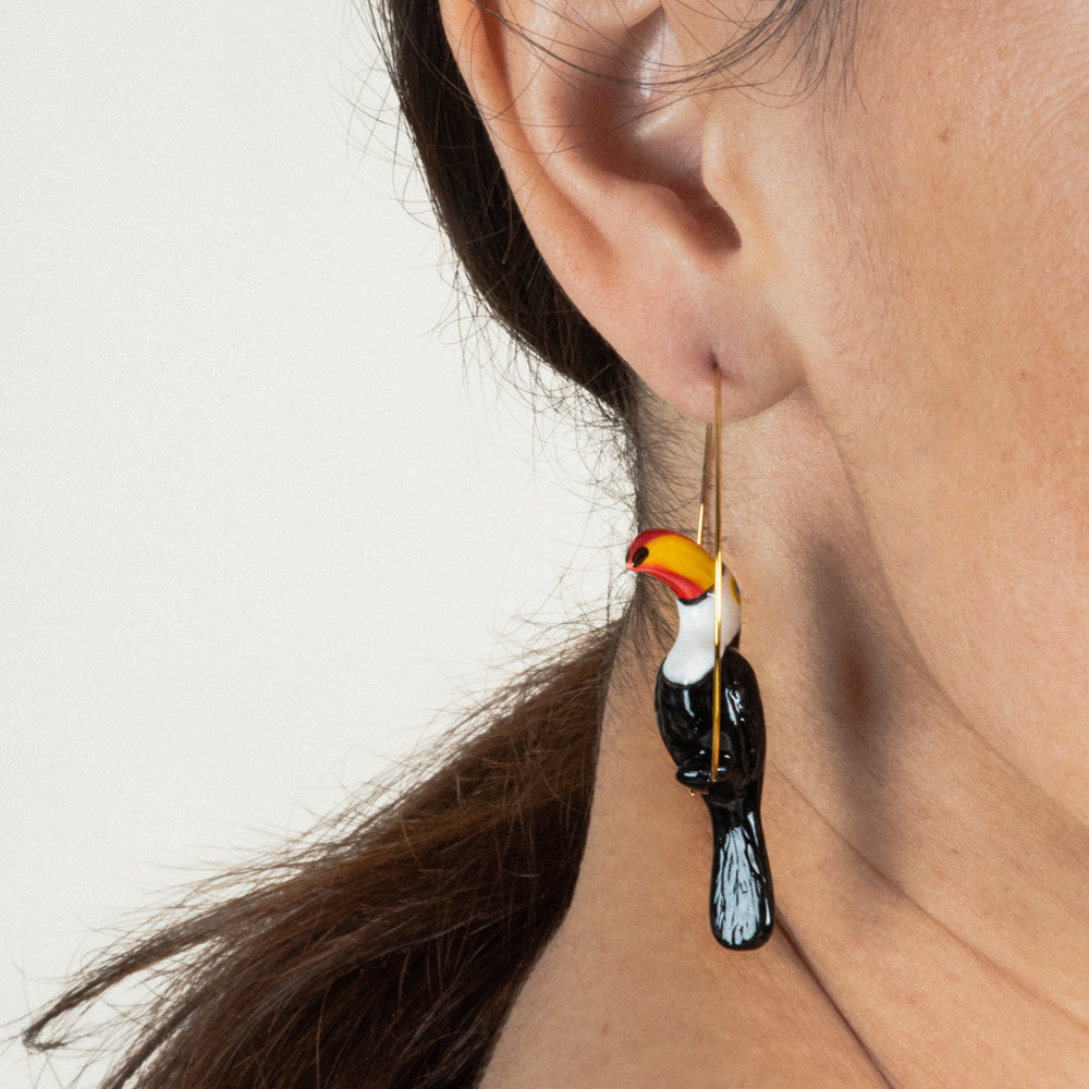 Toucan Hoop Earrings