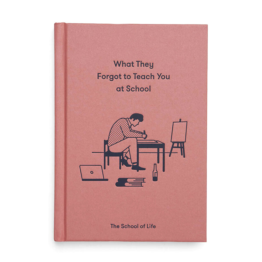 Book titled 'What They Forgot to Teach You at School' by The School of Life on a white background
