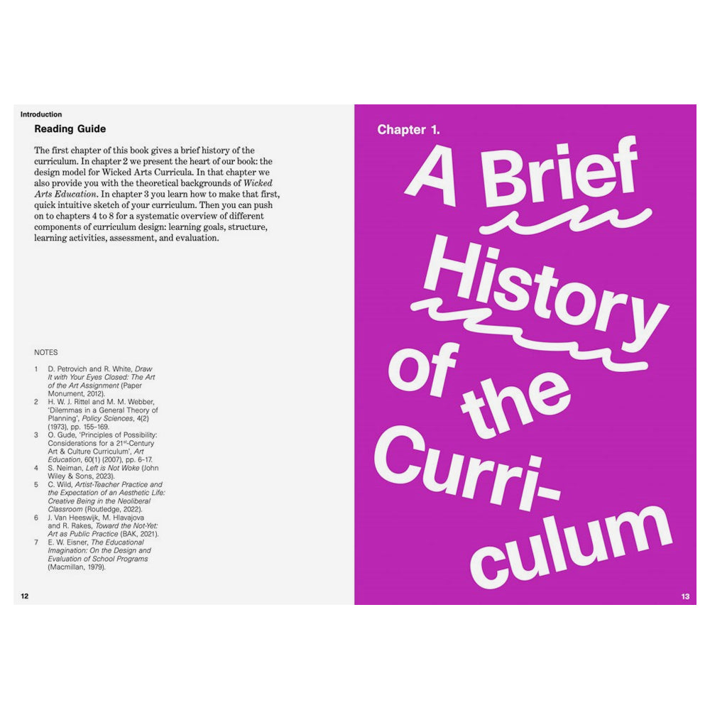 Book cover of 'Wicked Arts Education' with yellow text on a purple background