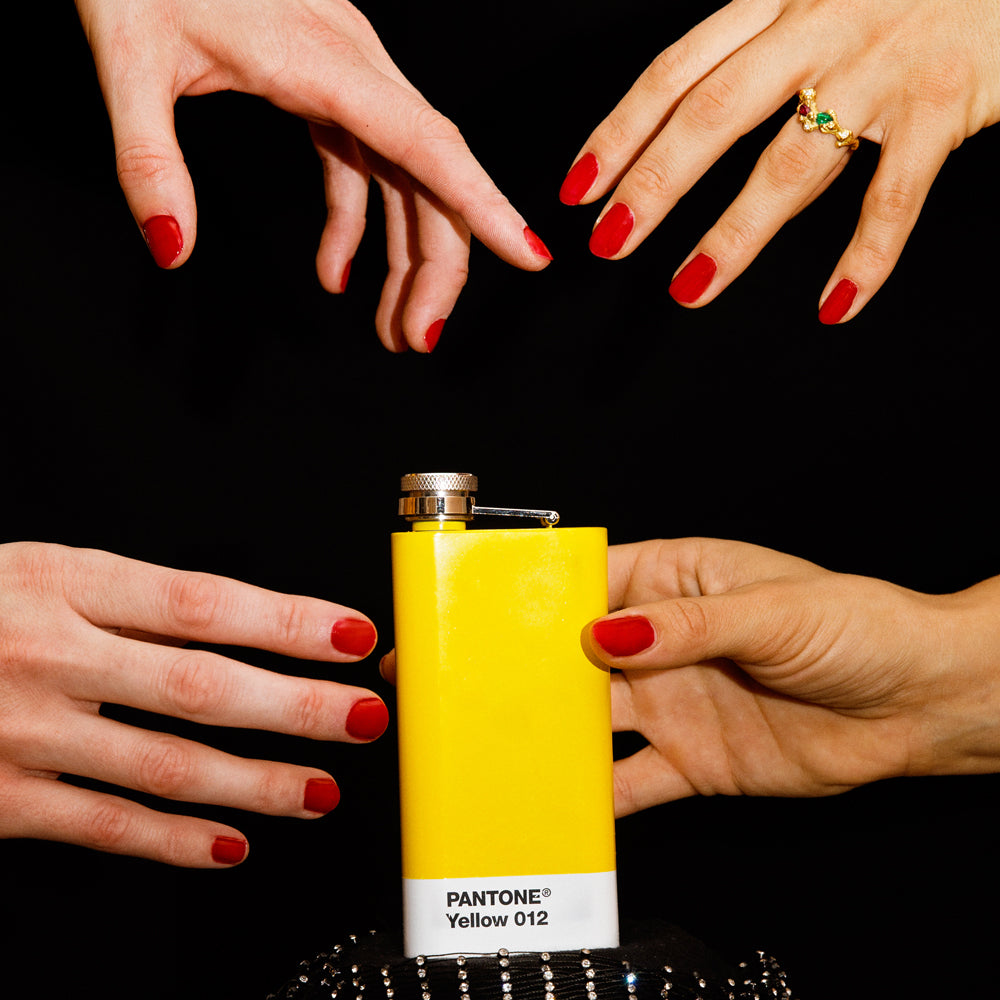 Yellow 012 Pantone Hip Flask