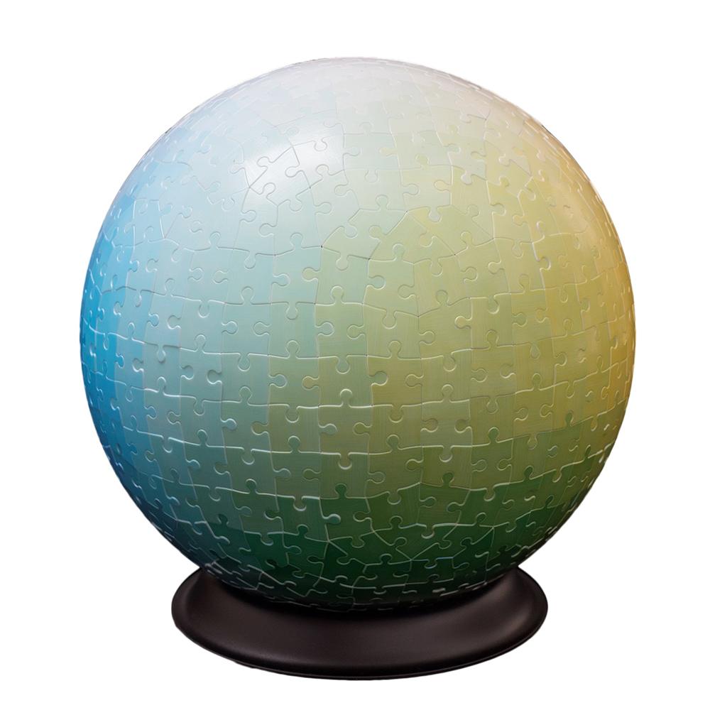 A completed 540 Colors Sphere 3-D Jigsaw Puzzle.