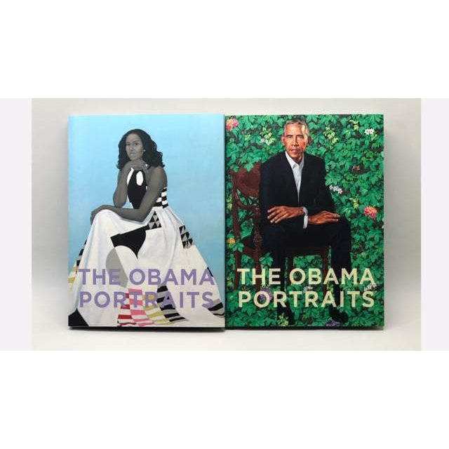 Obama Portraits&#39; two dust jacket covers featuring Barack and Michelle Obama.