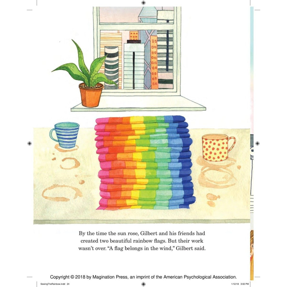 &quot;Finished rainbow flags&quot; illustration from Sewing the Rainbow.