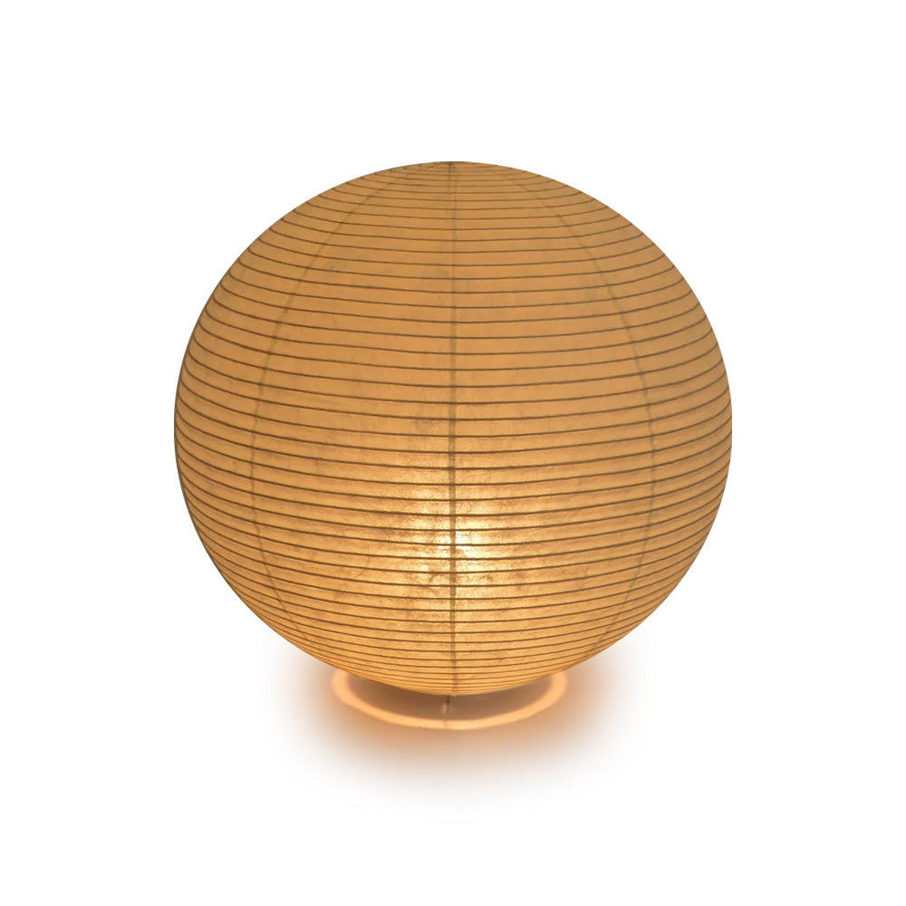 Photo of ASANO's 'Globe Paper Moon' washi paper lamp shade on a white background.