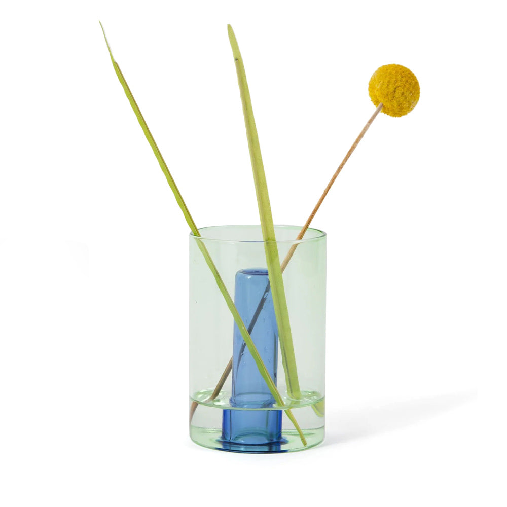 Small Reversible Vase with plants.