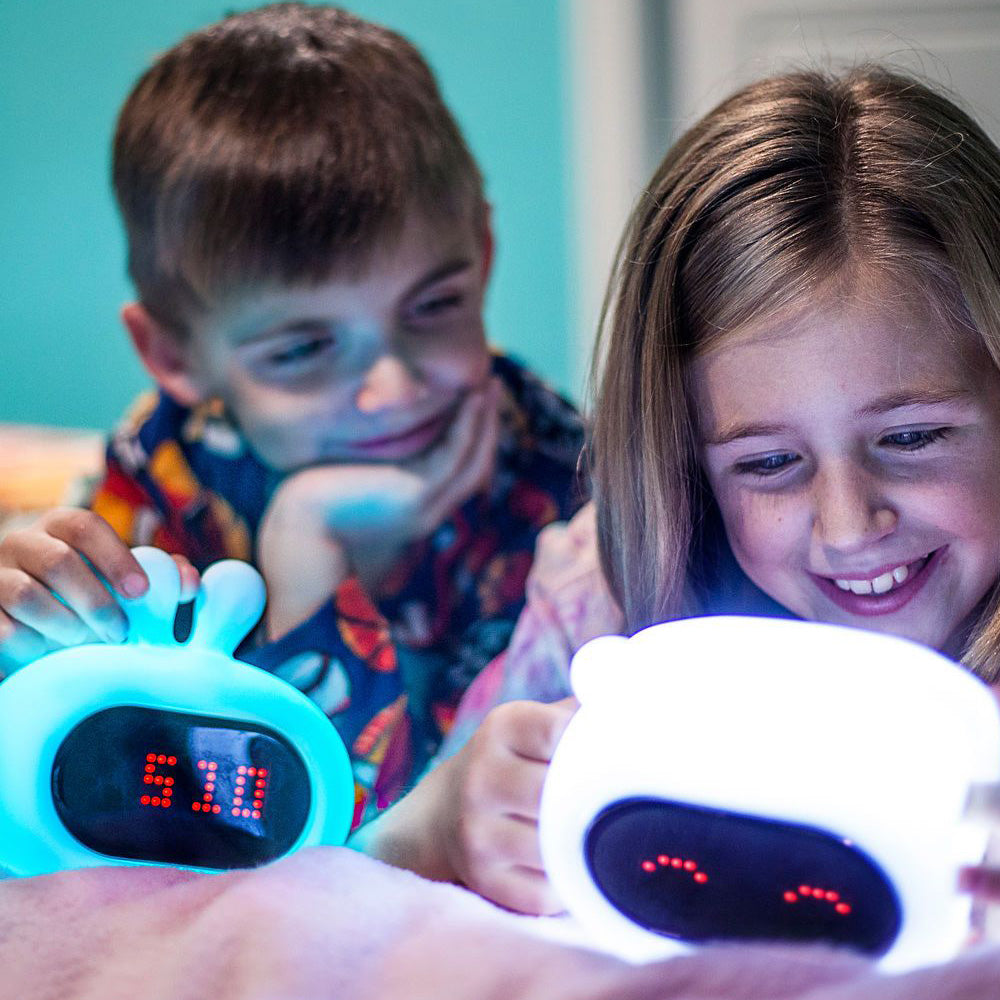 Children with Bunny Alarm Clocks.