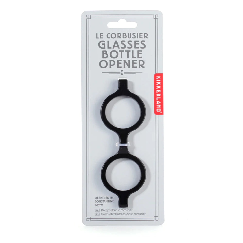 Glasses bottle opener with packaging.