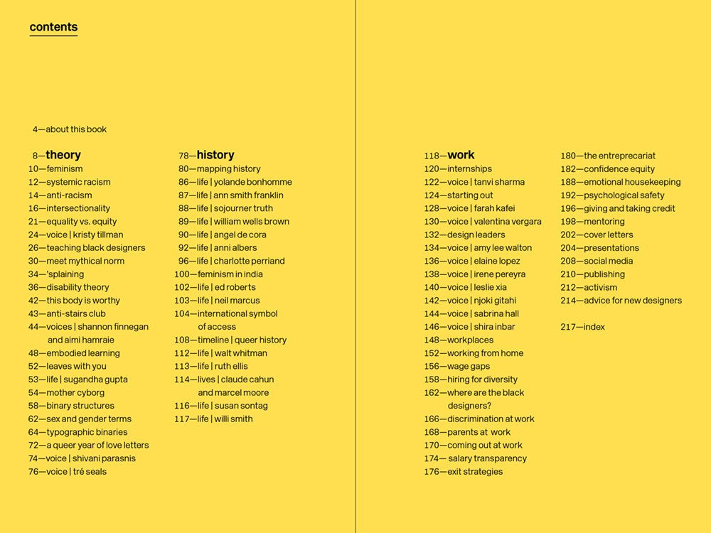 Table of contents from &#39;Extra Bold&#39;.
