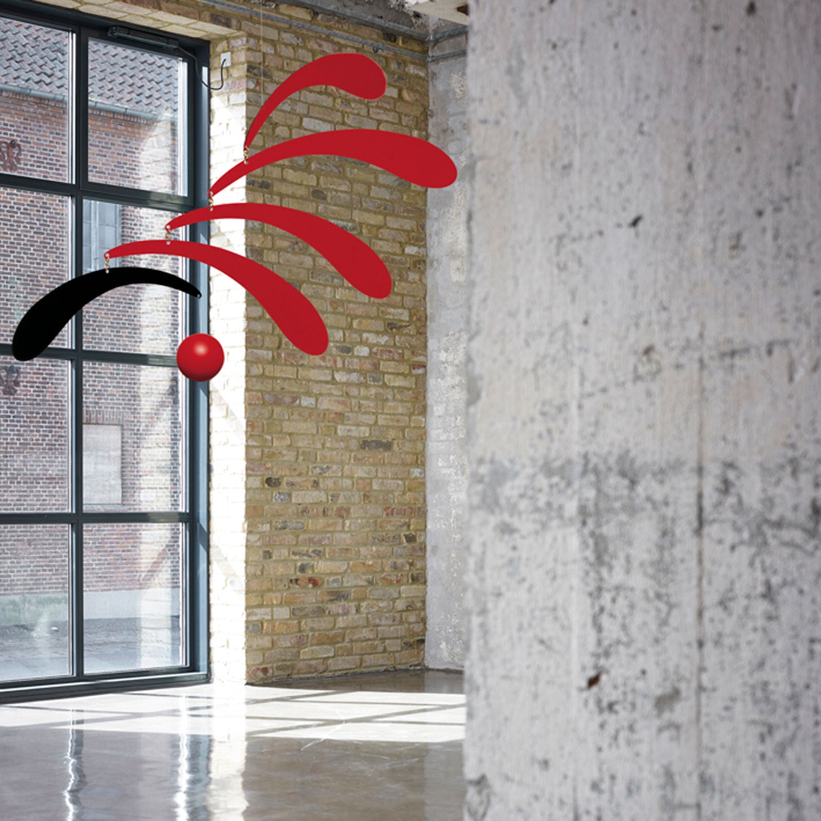 The Flowing Rhythm Mobile assembled and on display.