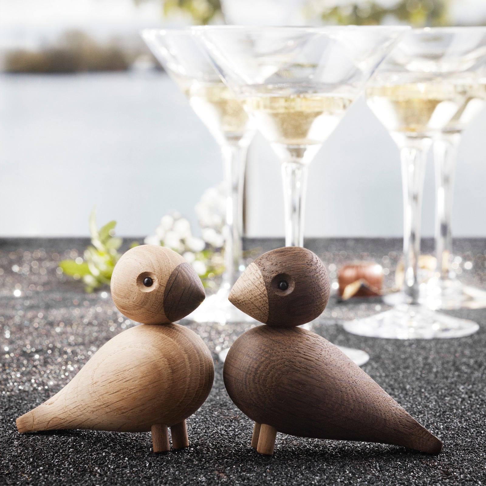 小物 carre70 love birds beige Kay Bojesen Lovebirds: Set of 2 - SFMOMA Museum Store