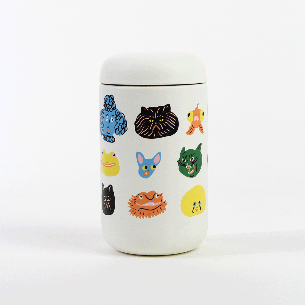 Fellow Everywhere Mug, designed by Kristina Micotti for SFMOMA, on white background.