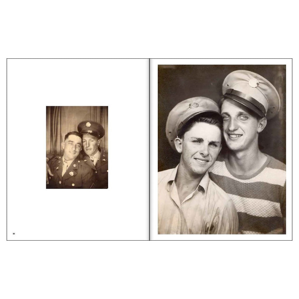 Two photographs of a male couple in each photo.