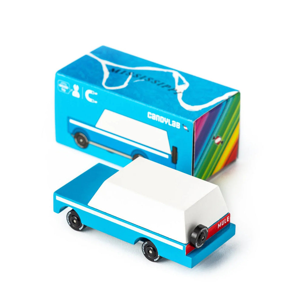 Back view of candycar with packaging.