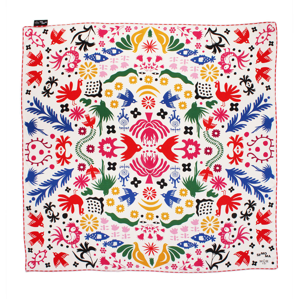 Patterned store silk scarf