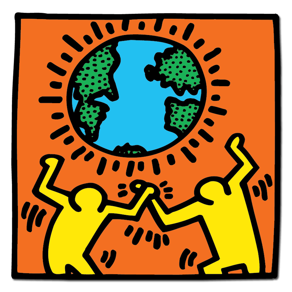 Keith Haring Earth Sticker by Apply Stickers.