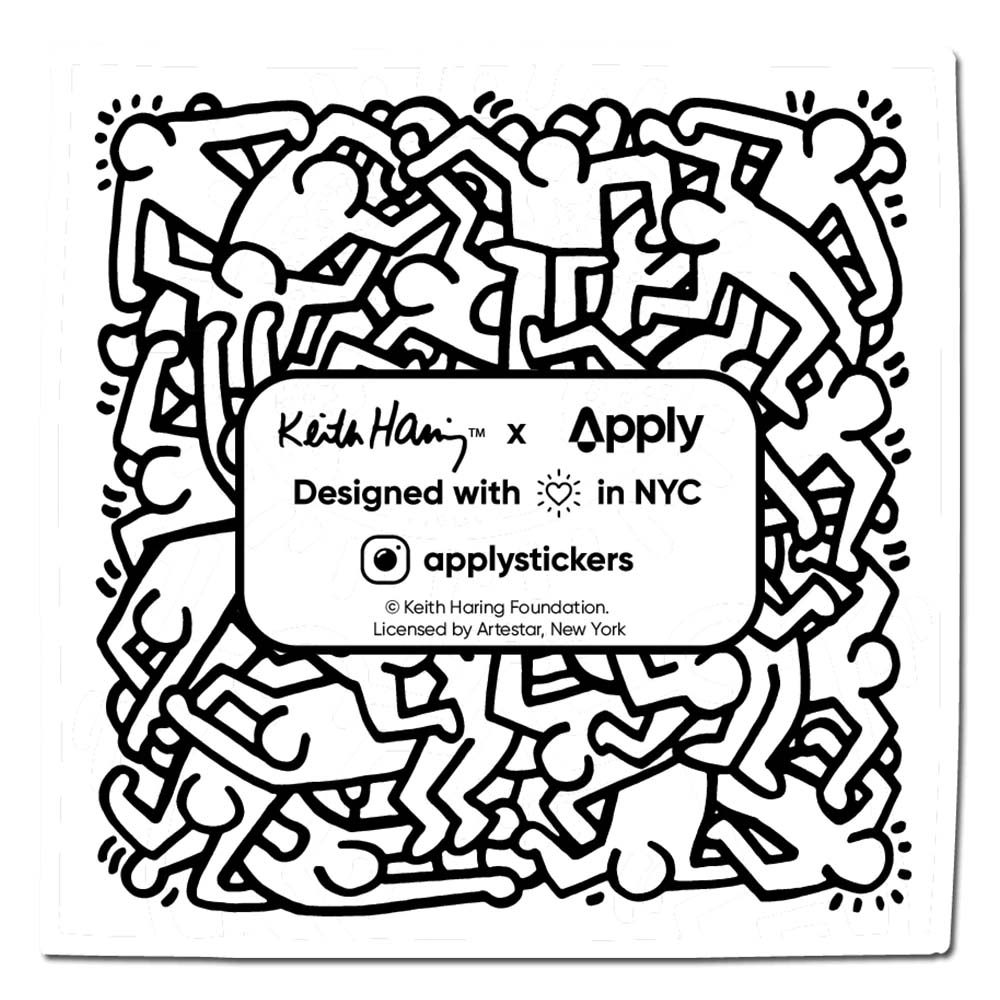 Back of Keith Haring Heath Sticker.
