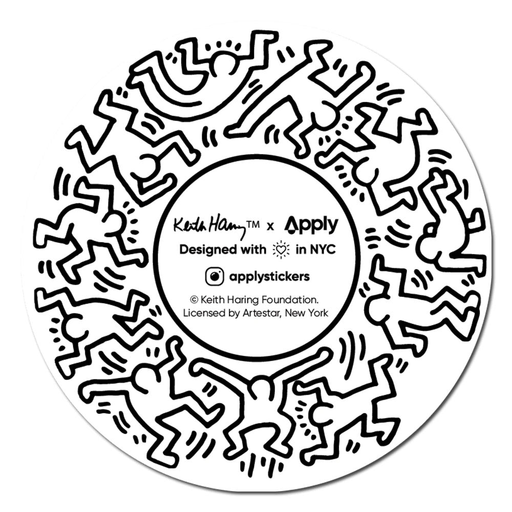 Back of Keith Haring Rhythm Sticker by Apply Stickers.