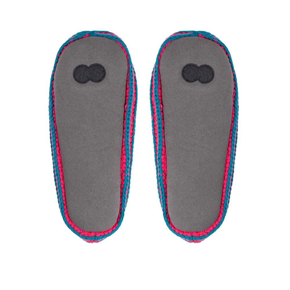 Bottom view of slippers.