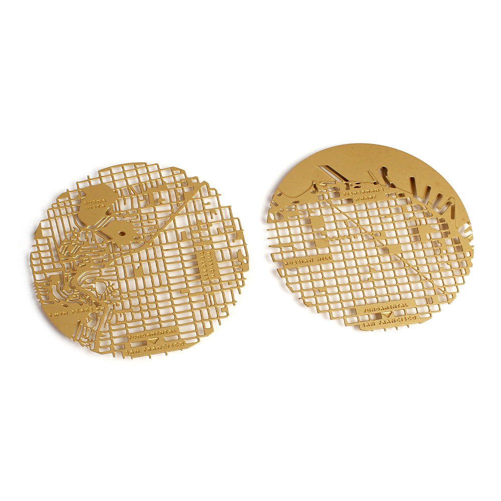 Two coasters on display.