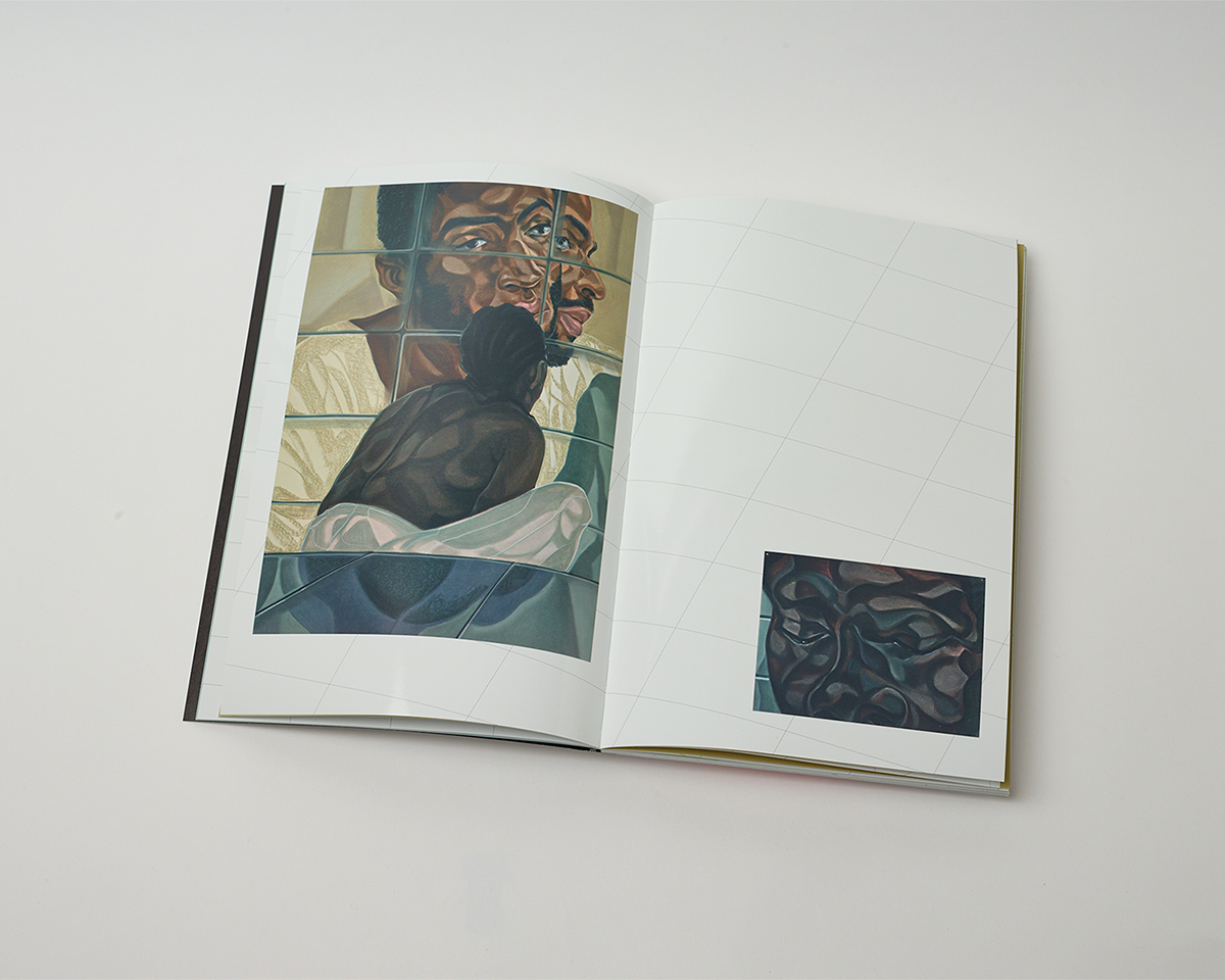 Interior spread, full color images; from Satellite by Toyin Ojih Odutola.