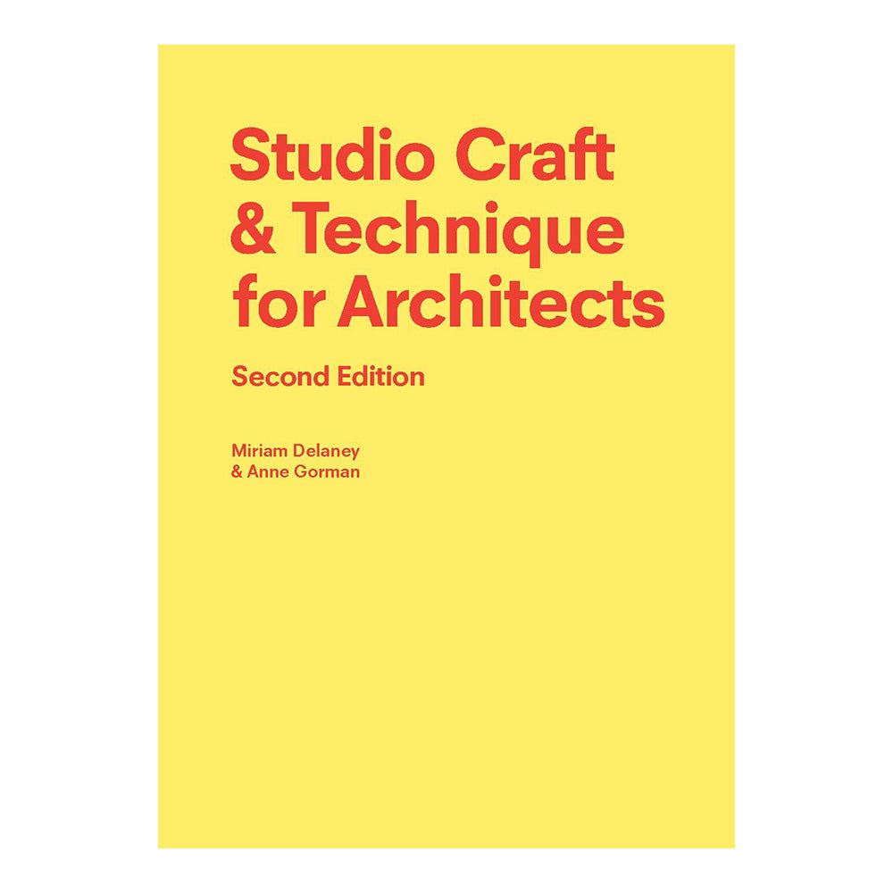 Cover of &#39;Studio Craft + Technique for Architects&#39;, yellow cover with red text.